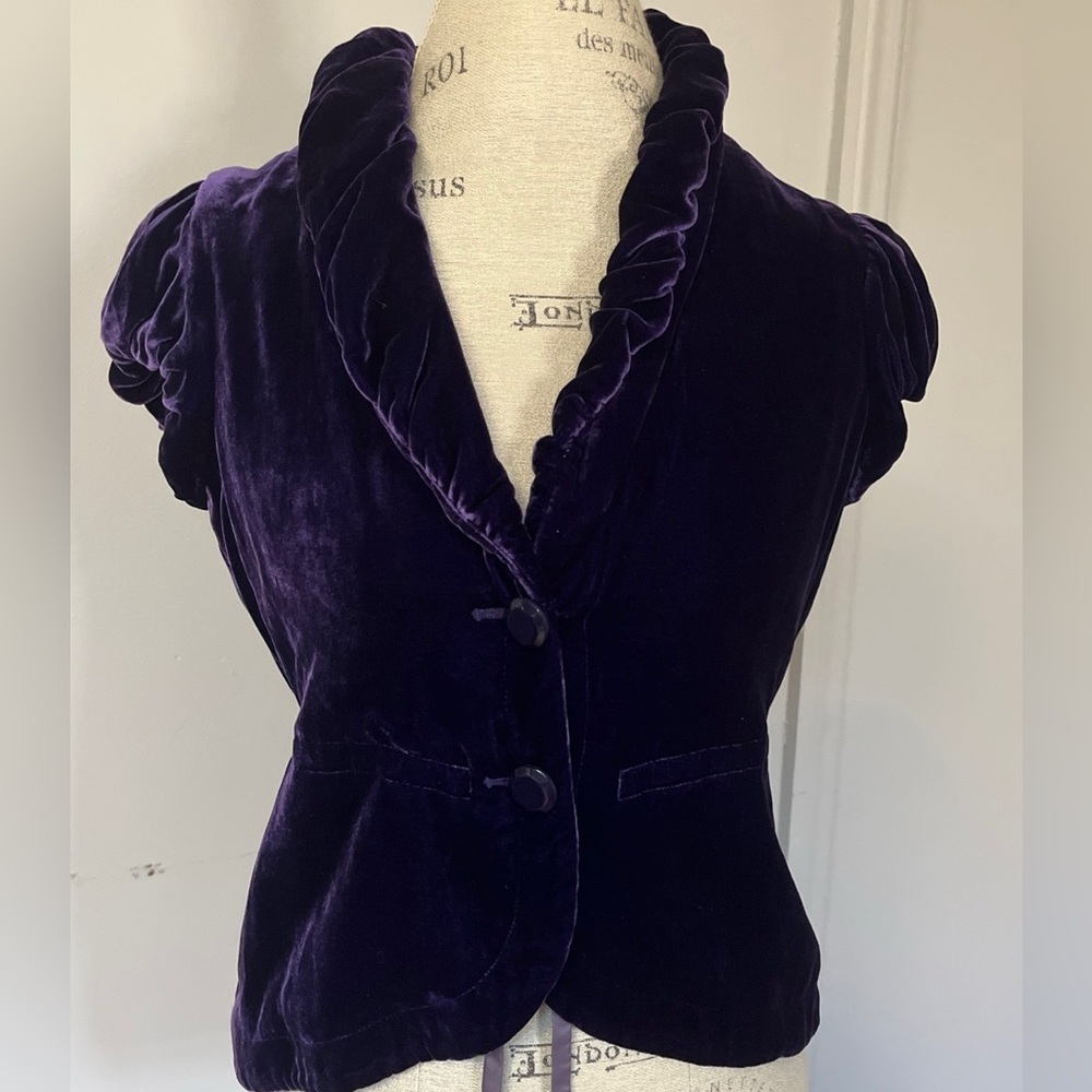 Armani Exchange NWT purple velvet top